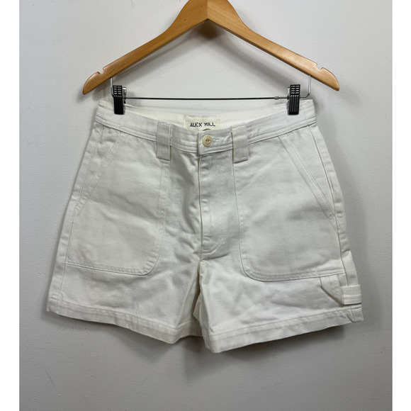 Alex Mill Phoebe Shorts in White Denim Size 10 - Picture 3 of 7